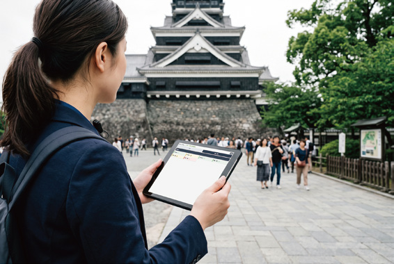 校外活動や旅行で点呼を利用するイメージ